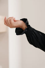 Load image into Gallery viewer, Peaceful Moments Smocked Sleeve Blouse in Black