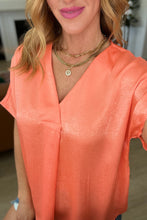 Load image into Gallery viewer, Pleat Front V-Neck Top in Persimmon