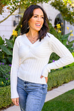 Load image into Gallery viewer, Sasha Fuzzy Twist Detail Sweater In Ivory