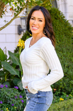 Load image into Gallery viewer, Sasha Fuzzy Twist Detail Sweater In Ivory