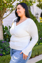 Load image into Gallery viewer, Sasha Fuzzy Twist Detail Sweater In Ivory