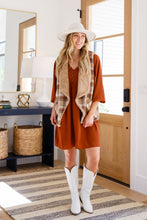 Load image into Gallery viewer, Snug And Stylish Plaid Fur Lined Wide Collar Vest