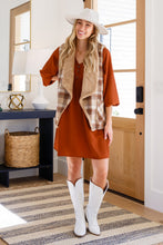 Load image into Gallery viewer, Snug And Stylish Plaid Fur Lined Wide Collar Vest