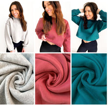 Load image into Gallery viewer, PREORDER: Izzy Inside-Out Cropped Sweatshirt In Assorted Colors