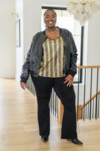 Load image into Gallery viewer, Stayin' Alive V-Neck Sequin Tank in Gold