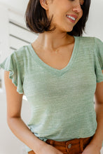 Load image into Gallery viewer, Take It In Flutter Sleeve Top