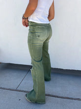 Load image into Gallery viewer, PREORDER: Blakeley Distressed Jeans In Olive and Camel Tall Inseam