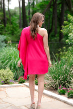Load image into Gallery viewer, Next Chapter One Shoulder Dress in Magenta