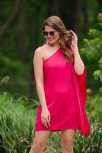 Load image into Gallery viewer, Next Chapter One Shoulder Dress in Magenta