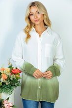 Load image into Gallery viewer, Cotton Gauze Deep Dye Shirt in Olive
