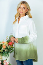 Load image into Gallery viewer, Cotton Gauze Deep Dye Shirt in Olive
