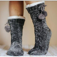 Load image into Gallery viewer, Ready to Ship  | The Meredith - Cozy Fleece lined Pom Socks
