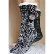 Load image into Gallery viewer, Ready to Ship  | The Meredith - Cozy Fleece lined Pom Socks
