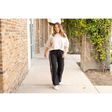 Load image into Gallery viewer, Women’s buttery soft leopard panel lounge pants with pockets
