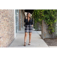 Load image into Gallery viewer, Ready to Ship  | The Amelia - Black And White Plaid Jogger Skirt
