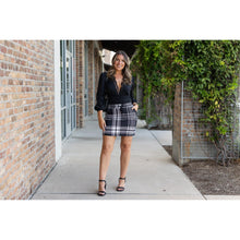 Load image into Gallery viewer, Ready to Ship  | The Amelia - Black And White Plaid Jogger Skirt

