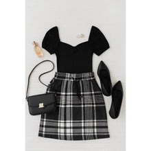 Load image into Gallery viewer, Ready to Ship  | The Amelia - Black And White Plaid Jogger Skirt
