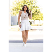 Load image into Gallery viewer, Julia Rose The Wendy white skort women’s skort with built-in shorts
