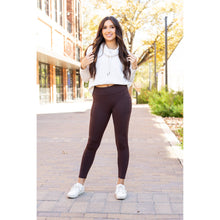 Load image into Gallery viewer, Ready to Ship| The Belle - Brown FLEECE Full Length Leggings with Pockets 2 Pack
