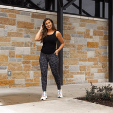 Load image into Gallery viewer, Julia Rose Maverick camo full-length leggings, Women wearing Maverick camo leggings high waisted

