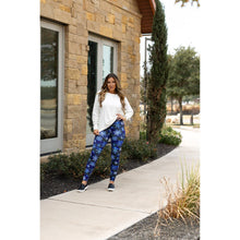 Load image into Gallery viewer, Ready to Ship |  Blue Snowflake Leggings
