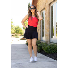 Load image into Gallery viewer, Julia Rose The Brielle black skort, Women wearing black skort with built-in shorts
