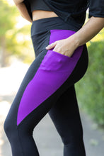 Load image into Gallery viewer, Ready to Ship | The Presley - Purple Panel Full Length Leggings
