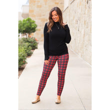 Load image into Gallery viewer, Julia Rose The Holly plaid full length leggings , High-waisted plaid leggings by Julia Rose
