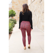 Load image into Gallery viewer, Julia Rose The Holly plaid full length leggings , High-waisted plaid leggings by Julia Rose
