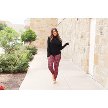 Load image into Gallery viewer, Julia Rose The Holly plaid full length leggings , High-waisted plaid leggings by Julia Rose

