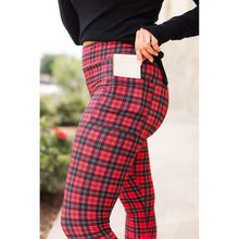Load image into Gallery viewer, Julia Rose The Holly plaid full length leggings , High-waisted plaid leggings by Julia Rose
