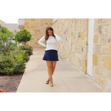Load image into Gallery viewer, Julia Rose Josie Navy Skort with built-in shorts, high-waisted fit, Women’s navy skort by Julia Rose, soft high-quality fabric
