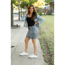 Load image into Gallery viewer, Julia Rose Sydney Snakeskin Jogger Skirt women’s boutique midi skirt front view, Woman wearing Julia Rose Sydney jogger style snakeskin skirt
