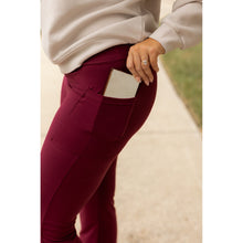 Load image into Gallery viewer, Ready to Ship  | The Maeve - 30&quot;  MAROON Bootcut Leggings with Pockets*
