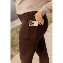 Load image into Gallery viewer, Ready to Ship| The Belle - Brown FLEECE Full Length Leggings with Pockets 2 Pack
