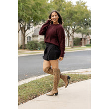 Load image into Gallery viewer, Julia Rose The Brielle black skort, Women wearing black skort with built-in shorts
