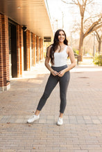 Load image into Gallery viewer, Ready to Ship |  CHARCOAL PETITE Length Leggings with Pockets
