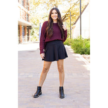 Load image into Gallery viewer, Julia Rose The Brielle black skort, Women wearing black skort with built-in shorts
