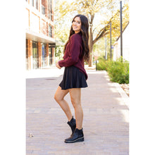 Load image into Gallery viewer, Julia Rose The Brielle black skort, Women wearing black skort with built-in shorts
