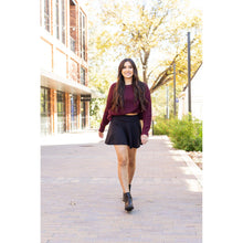 Load image into Gallery viewer, Julia Rose The Brielle black skort, Women wearing black skort with built-in shorts
