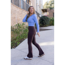 Load image into Gallery viewer, Julia Rose brown flare leggings high-waisted and buttery soft
