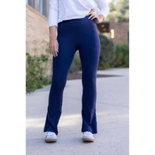 Load image into Gallery viewer, “Julia Rose Navy Flare Lounge Pants with pockets and soft stretch fabric
