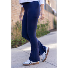 Load image into Gallery viewer, “Julia Rose Navy Flare Lounge Pants with pockets and soft stretch fabric
