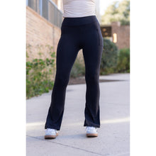Load image into Gallery viewer, Julia Rose black flare leggings high-waisted and buttery soft
