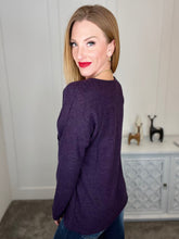 Load image into Gallery viewer, Knit Sweater with Crossover in Plum
