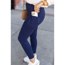 Load image into Gallery viewer, PreOrder | Navy Full-Length with Pocket Leggings Round 3 - Luxe Leggings by Julia Rose®
