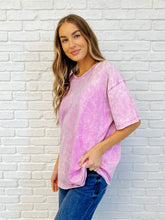 Load image into Gallery viewer, Casual Basic Drop Shoulder Oversized Tee in Bright Mauve
