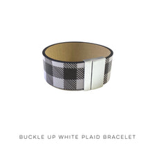 Load image into Gallery viewer, Buckle-Up White Plaid Bracelet
