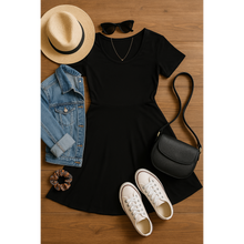 Load image into Gallery viewer, Julia Rose Dakota Dress women’s boutique midi dress front view, Woman wearing Julia Rose Dakota Dress casual everyday outfit
