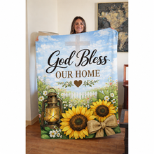 Load image into Gallery viewer, Ready to Ship | God Bless Our Home Blanket ✝️
